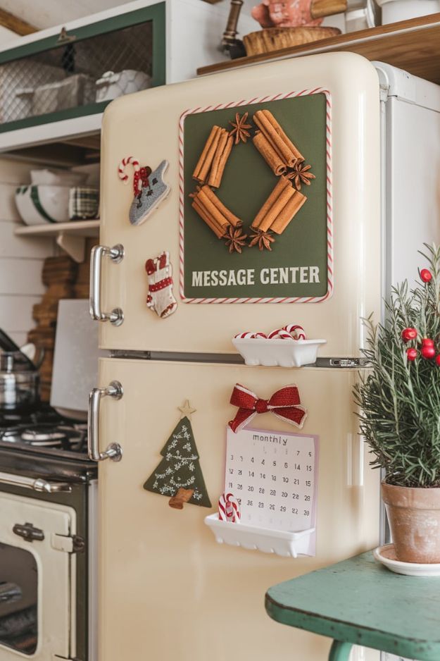 Magnetic Holiday Message Center 20 Tiny House Kitchen Ideas for Christmas