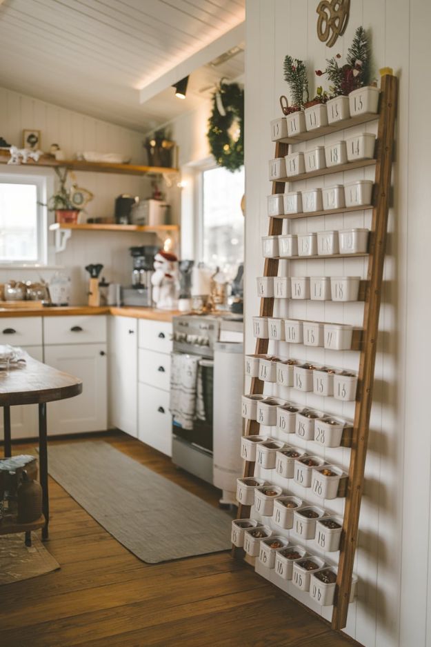 Space-Efficient Advent Calendar Tiny House Kitchen ideas for Christmas