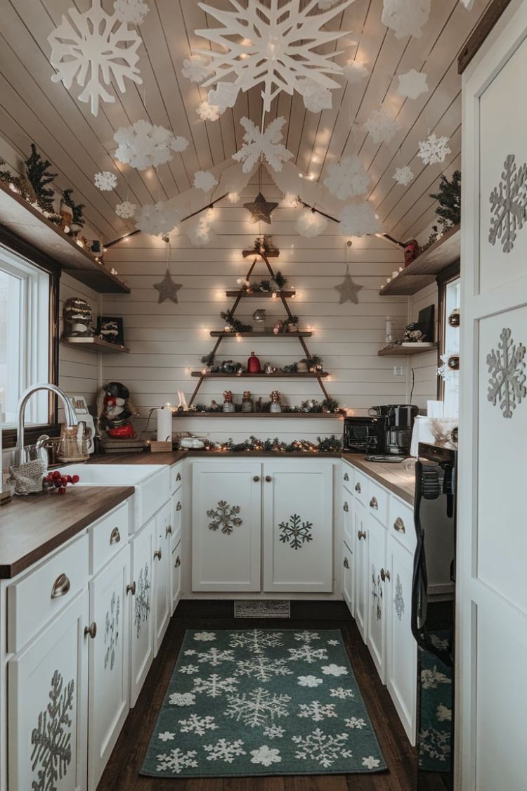 Vertical Winter Wonderland Tiny house kitchen