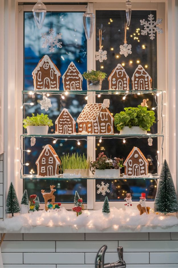 Window Greenhouse Gingerbread Village 20 Tiny House Kitchen Ideas for Christmas