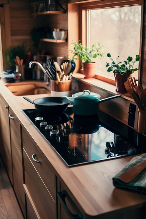 Induction Cooktop Tiny House Kitchen Green Ideas: Eco-Friendly Living Space