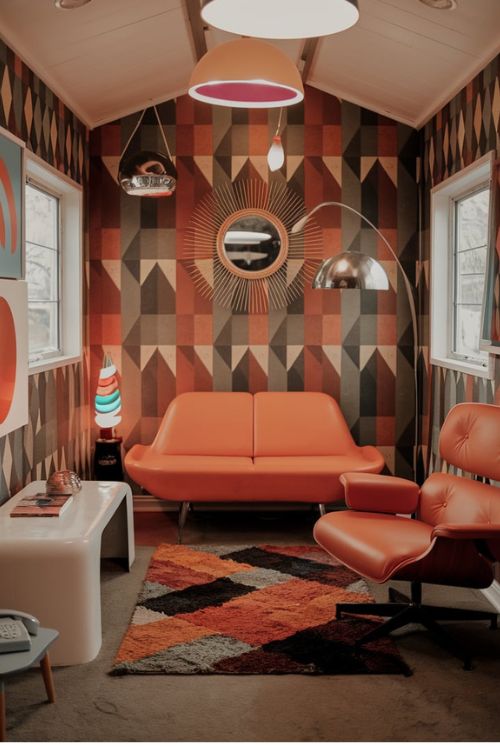 1960s Mod Madness Vintage Tiny House Living Room Ideas 