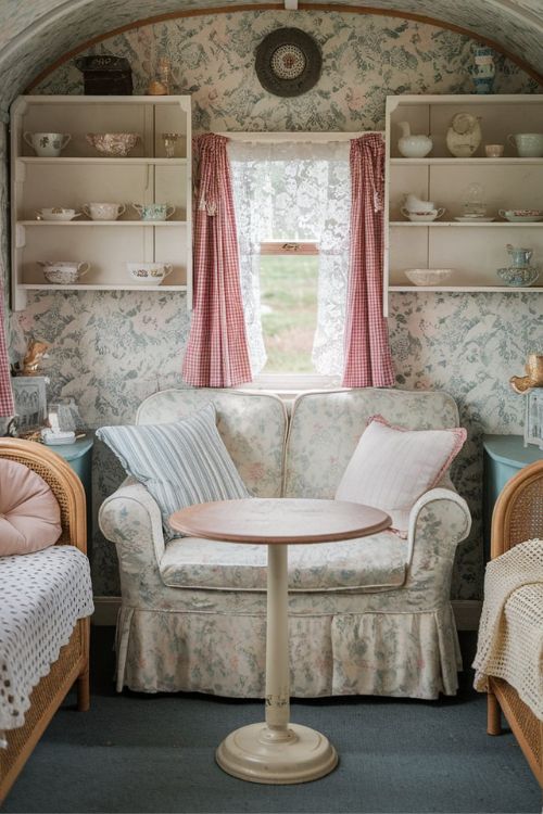 Cottage Core Coziness Vintage Tiny House Living Room Ideas 