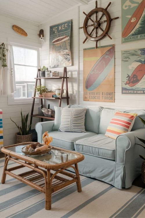 Retro Beach House Bliss Vintage Tiny House Living Room Ideas 