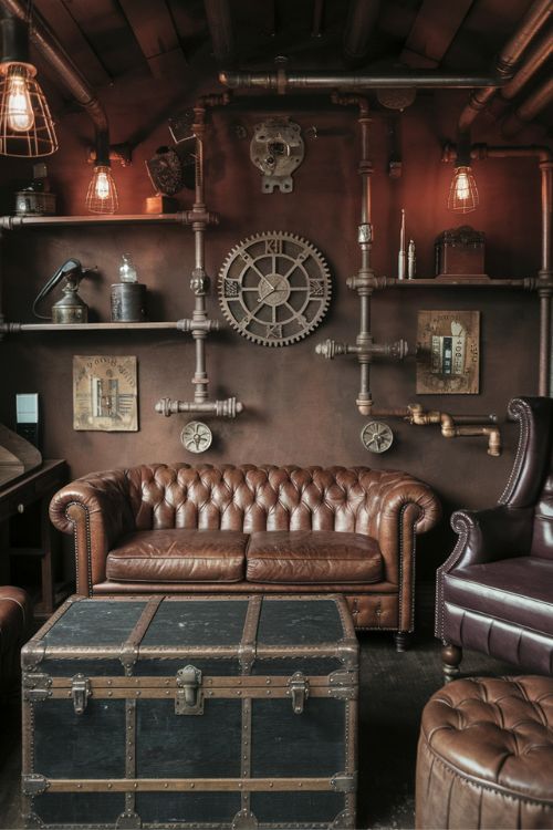 Steampunk Spectacle Vintage Tiny House Living Room Ideas