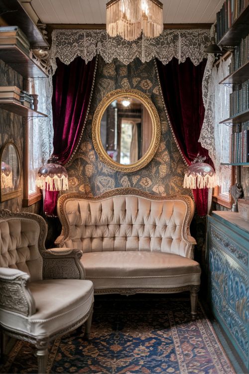 Victorian Parlor Elegance Vintage Tiny House Living Room Ideas 