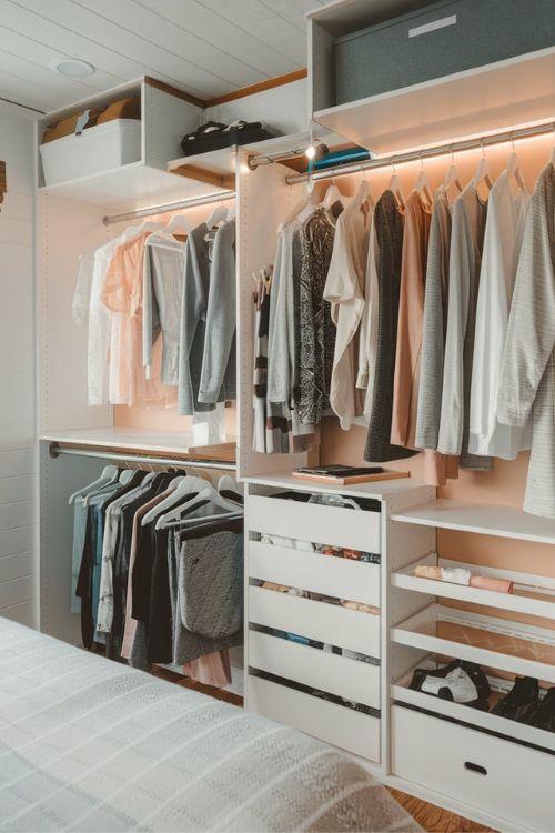 Multi-Layer Closet System Tiny House Bedroom Storage Ideas Smart Solutions for Small Spaces 