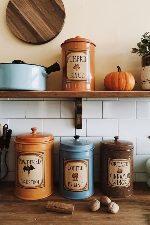 Apothecary Jar Labels Bewitching Halloween Decor Ideas for Tiny House Kitchens