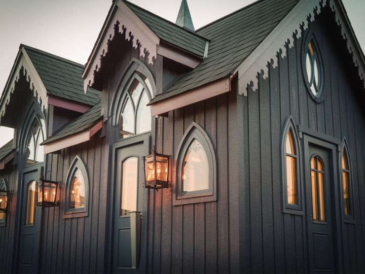 Gothic Revival Captivating Tiny House Exterior Aesthetic Ideas 