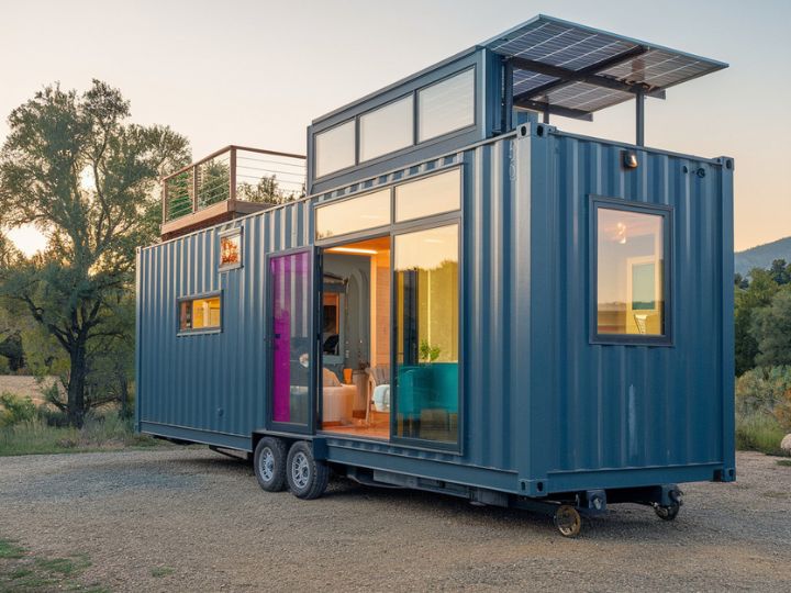 Sleek Shipping Container Conversion Captivating Tiny House Exterior Aesthetic Ideas 