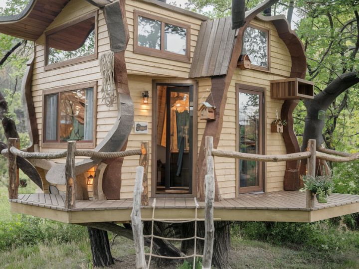 Treehouse Hideaway Captivating Tiny House Exterior Aesthetic Ideas 