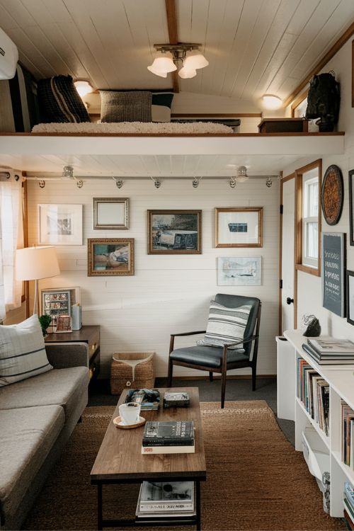 The Art Gallery Wall Tiny House Living Room Under Loft Ideas to Maximize Your Space