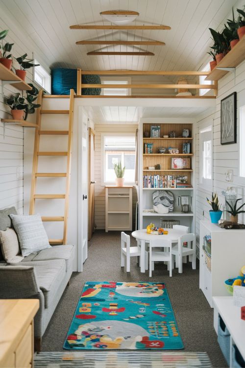 The Children's Play Area Tiny House Living Room Under Loft Ideas to Maximize Your Space
