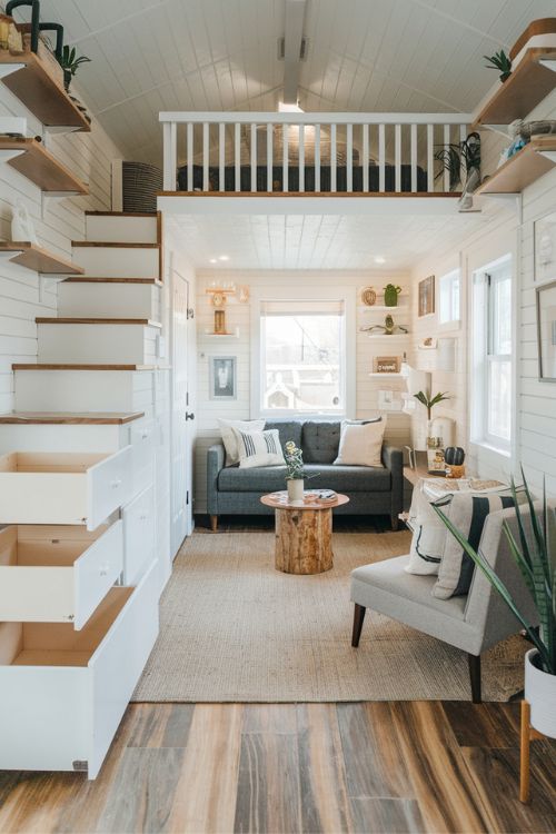 The Hidden Storage Solution Tiny House Living Room Under Loft Ideas to Maximize Your Space