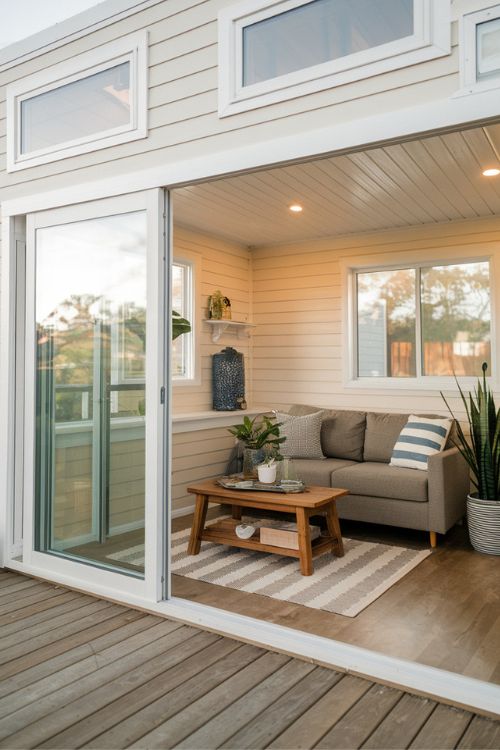 The Indoor-Outdoor Connection Tiny House Living Room Under Loft Ideas to Maximize Your Space