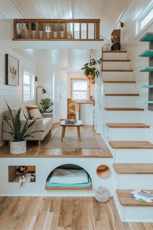 The Pet Paradise Tiny House Living Room Under Loft Ideas to Maximize Your Space