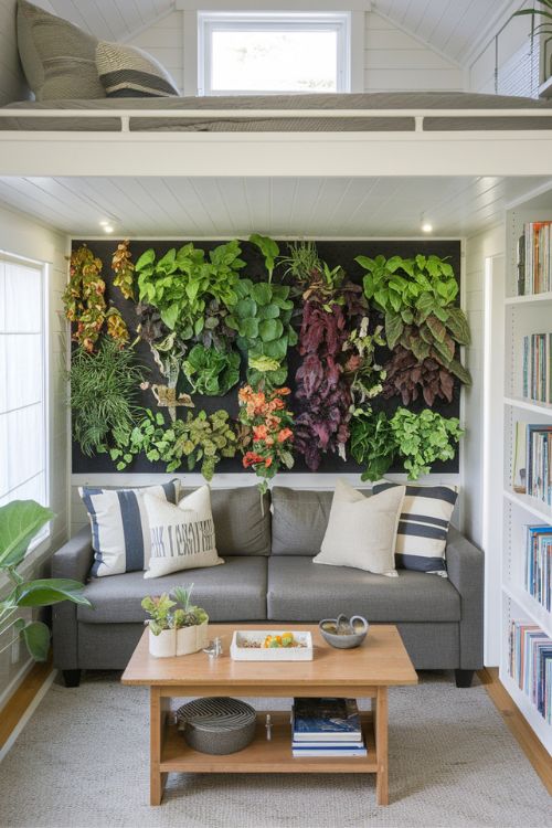 The Vertical Garden Tiny House Living Room Under Loft Ideas to Maximize Your Space