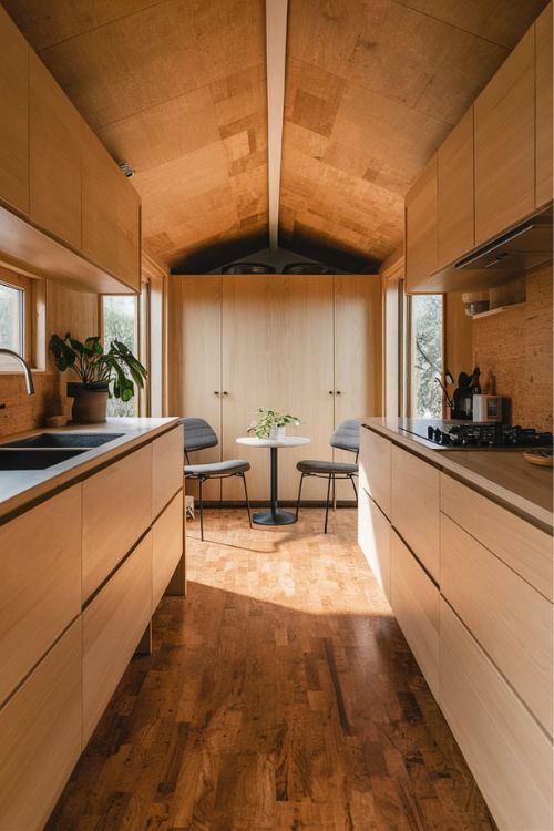 Cork Flooring Tiny House Kitchen Green Ideas: Eco-Friendly Living Space