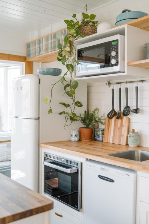 Energy-Efficient Appliances Tiny House Kitchen Green Ideas: Eco-Friendly Living Space