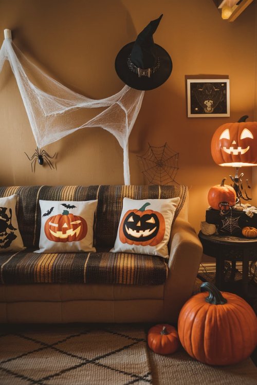 Halloween Throw Pillow Covers Creative Halloween Decorations Indoor for Your Tiny House Living Room