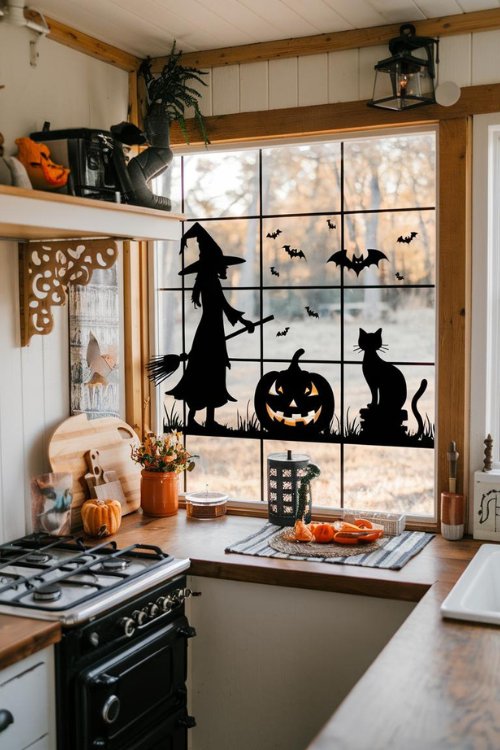 Hanging Bat Mobile Bewitching Halloween Decor Ideas for Tiny House Kitchens