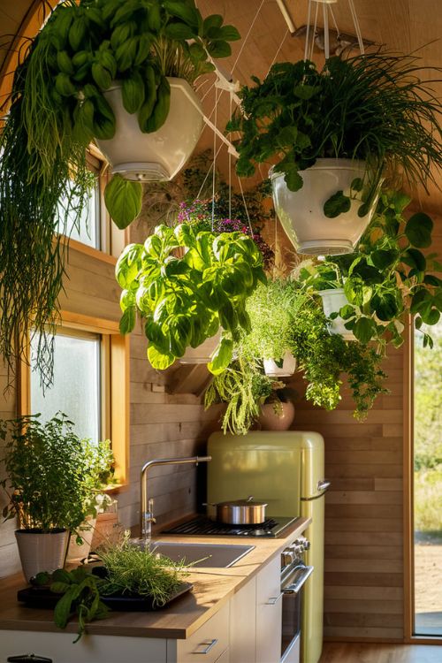 Indoor Herb Garden Tiny House Kitchen Green Ideas: Eco-Friendly Living Space
