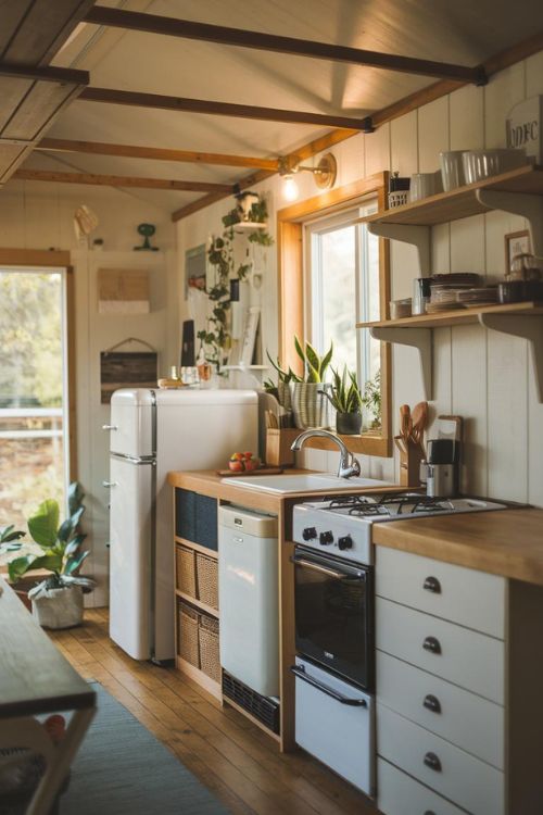 LED Lighting Tiny House Kitchen Green Ideas: Eco-Friendly Living Space