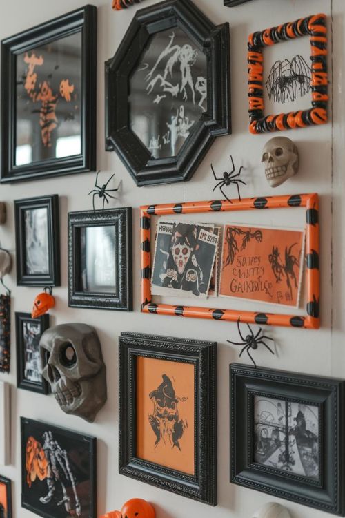 Spooky Gallery Wall Halloween Decorations Indoor for Your Tiny House Living Room