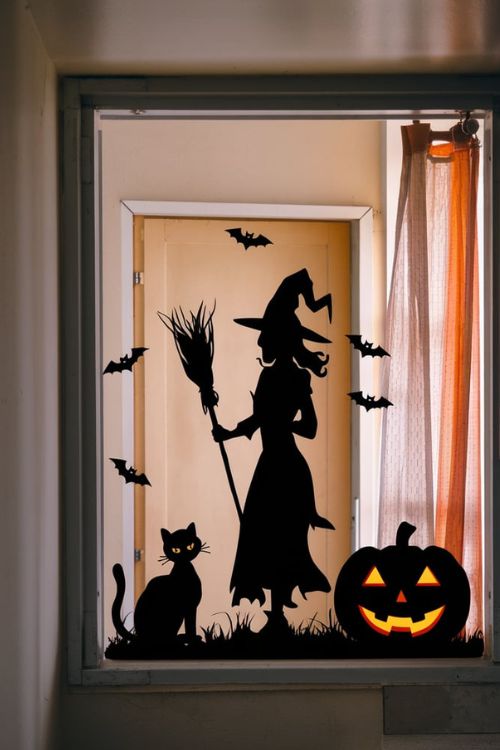 Spooky Silhouette Window Decals Creative Halloween Decorations Indoor for Your Tiny House Living Room