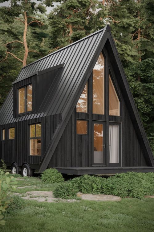 Black A-Frame Tiny House Tiny House Exterior Designs You Need to See Modern Minimalism Meets Nature