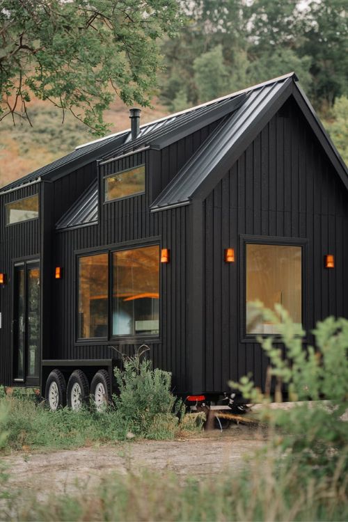 Black Butterfly Roof Design Tiny House Exterior Designs You Need to See Modern Minimalism Meets Nature