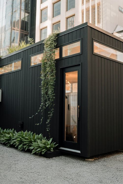 Compact Black Urban Design Tiny House Exterior Designs You Need to See Modern Minimalism Meets Nature