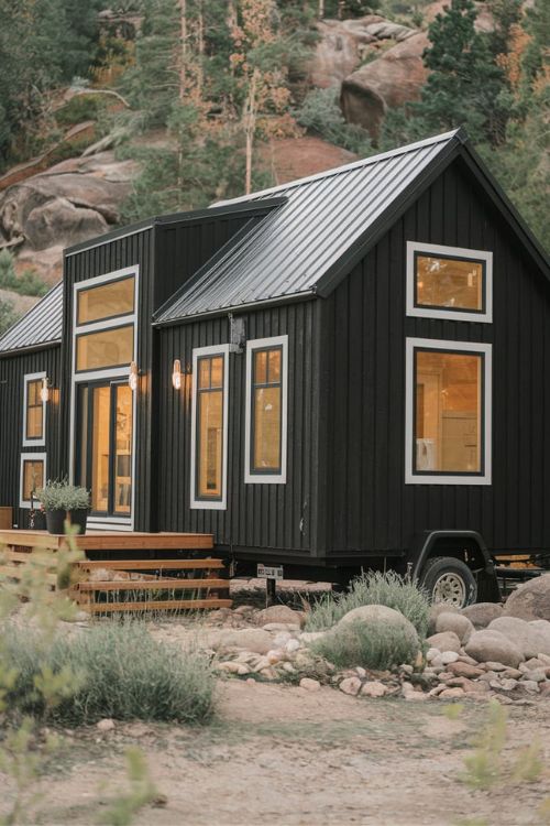 Modern Black Farmhouse Tiny House Exterior Designs You Need to See Modern Minimalism Meets Nature