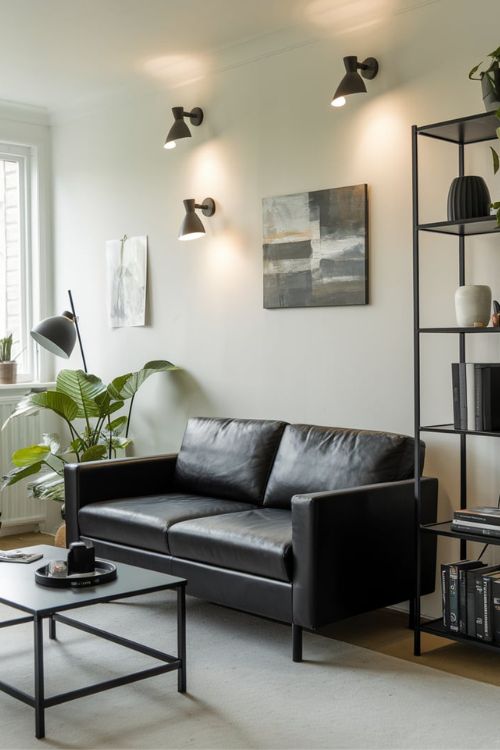 Black Accent Lighting Modern Black Tiny Living Rooms You Can’t Miss
