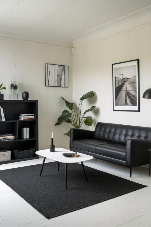 Space-Defining Black Area Rug Modern Black Tiny Living Rooms You Can’t Miss