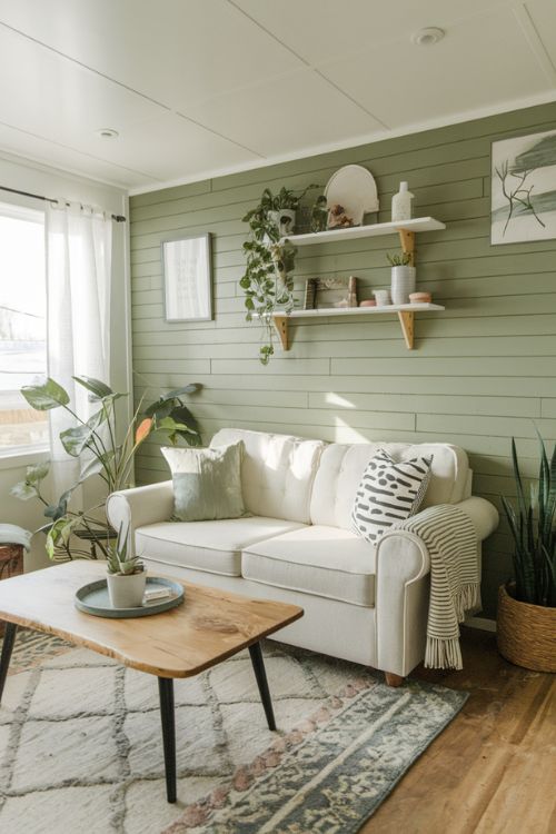 Bamboo Flooring and Accents Green Tiny House Living Room Ideas