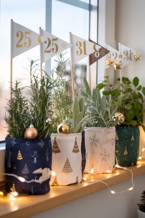 "Christmas to New Year" Herb Garden Display Magical New Year Decor Ideas for Tiny Houses