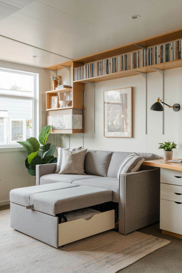 Multi-Functional Furniture Magic Genius Modern Tiny House Living Room Ideas