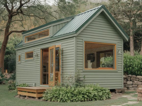 Sage Green Serenity Green Exterior Ideas for Tiny Houses
