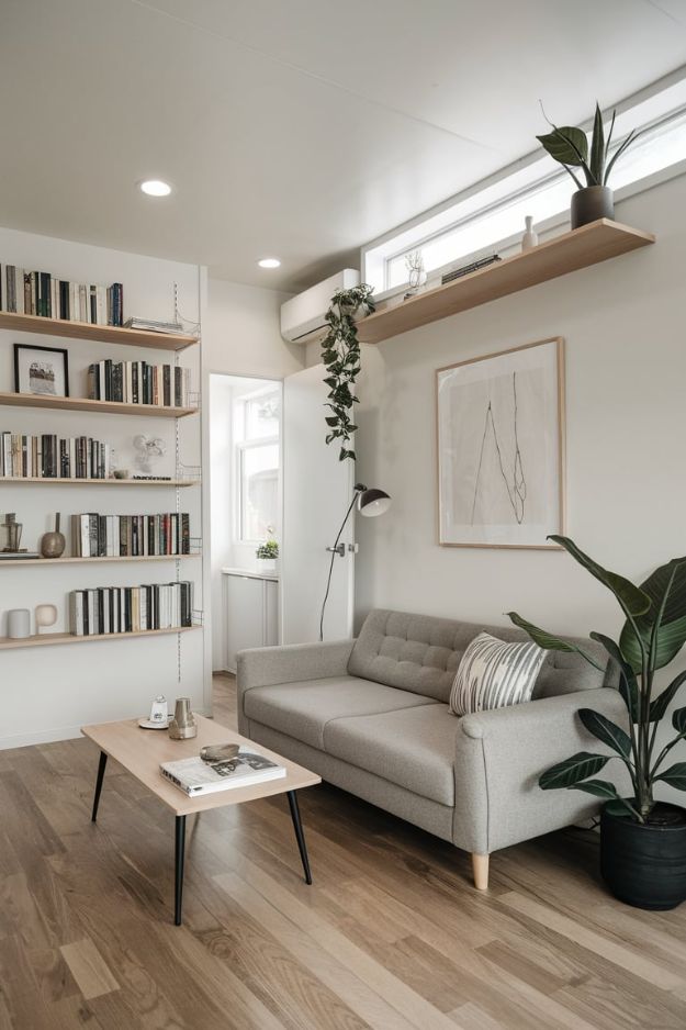 Vertical Space Optimization Genius Modern Tiny House Living Room Ideas