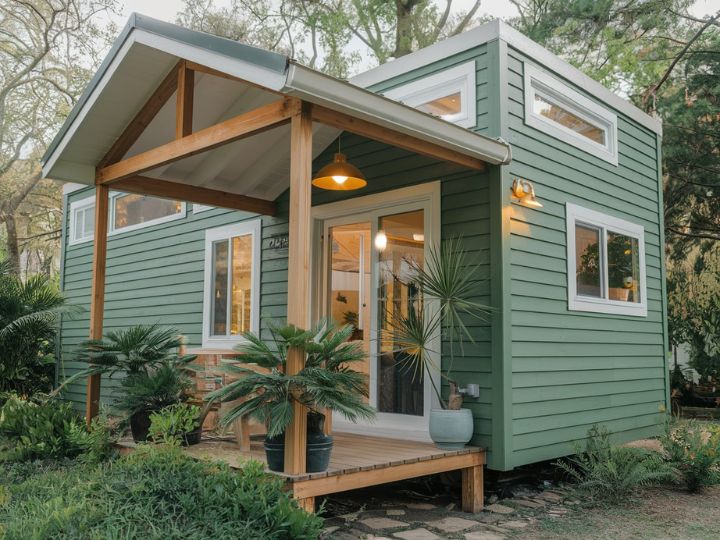 Emerald Elegance Stunning Green Exterior Ideas for Tiny Houses That Will Take Your Breath Away