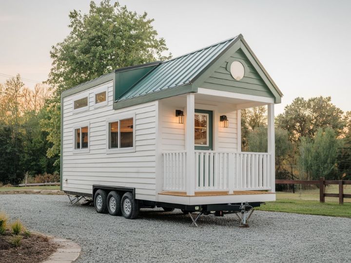 Green Gable Accent Stunning Green Exterior Ideas for Tiny Houses That Will Take Your Breath Away