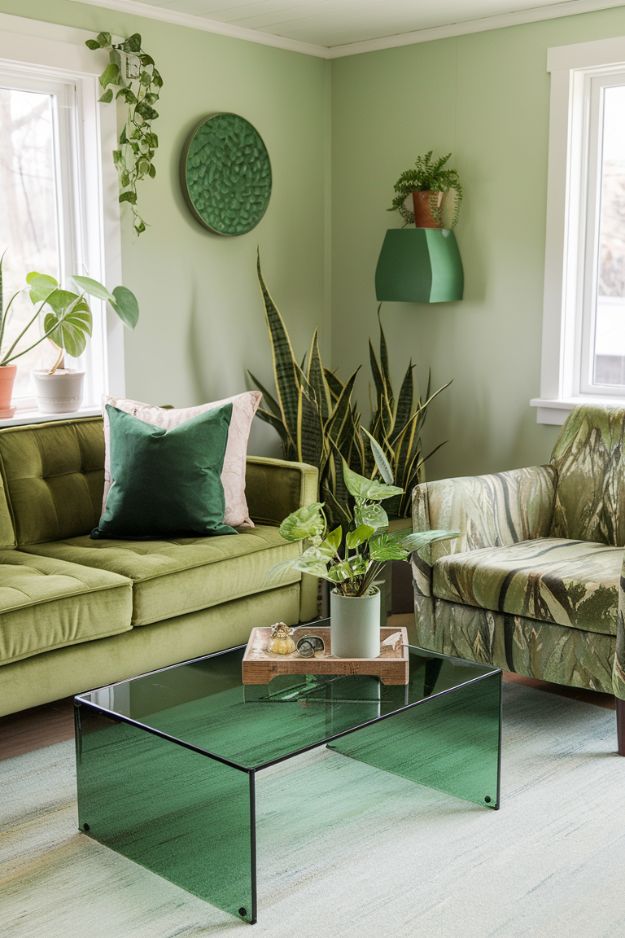 Recycled Glass Coffee Table Inspiring Green Tiny House Living Room Ideas