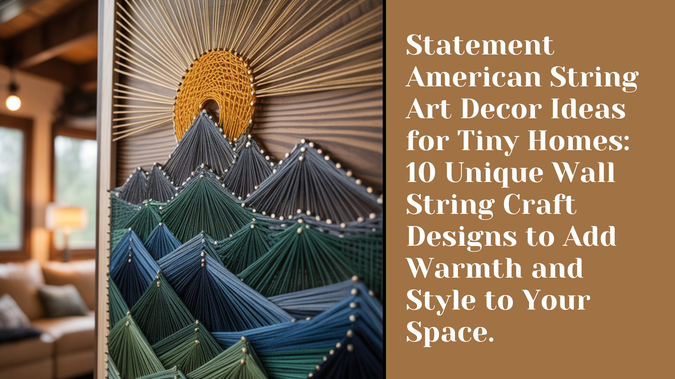 Statement American String Art Decor Ideas for Tiny Homes: 10 Unique Wall String Craft Designs to Add Warmth and Style to Your Space.