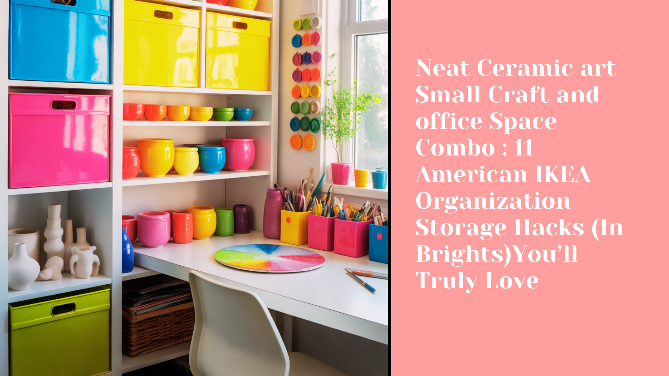 Neat Ceramic art Small Craft and office Space Combo : 11 American IKEA Organization Storage Hacks (In Brights)You’ll Truly Love