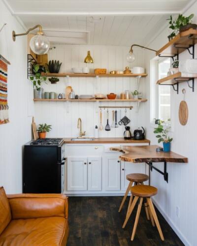 Multifunctional Magic A Tiny Home Living Room and Kitchen in One