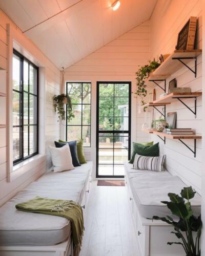 Sunlit Serenity A Tiny Home Living Room at One with Nature